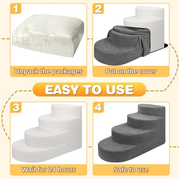 4 Steps Dog Ramp for High Beds, Couch, Window, Sofa, Pet Stairs - Picture 7 of 8